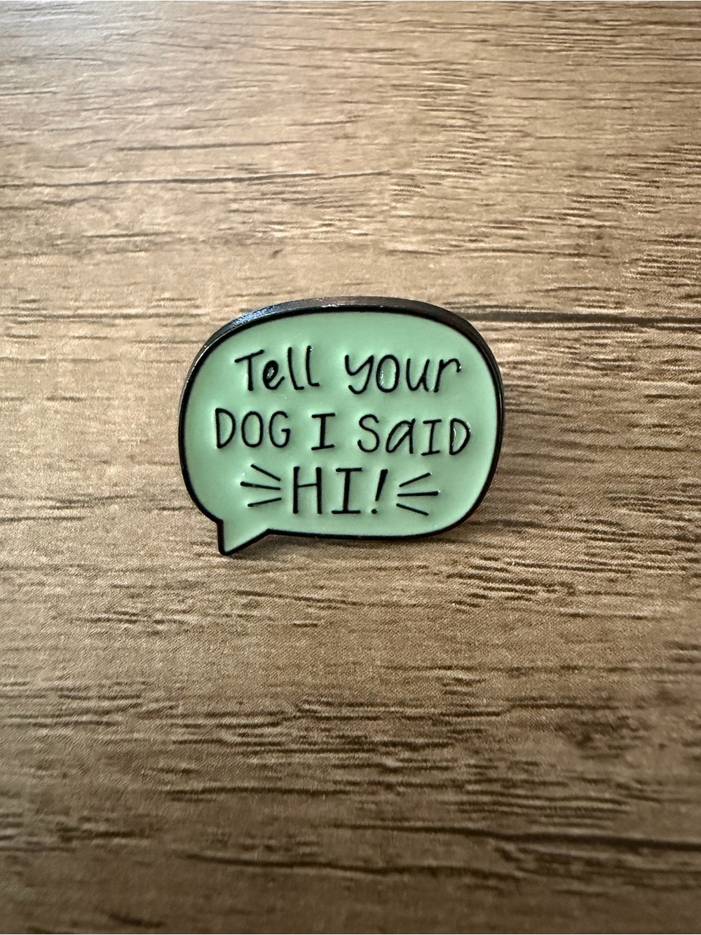 Tell Your Dog I Said Hi Enamel Pin - Mint